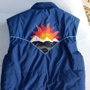 SOLD💥VINTAGE puffer vest 70s 80s rising sun large